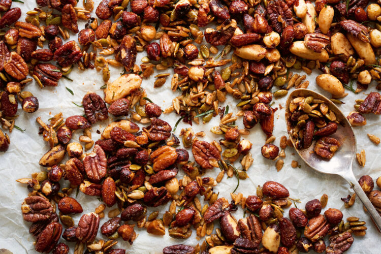 A spiced nuts and seeds recipe from Linda  McCartney’s plant-based ‘Family Kitchen’ cookbook